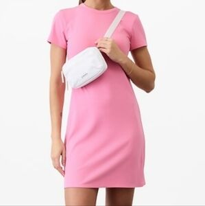 Athleta Signature Rib Tee Dress in Pink NWT